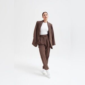 Because of Alice Set Espresso Oxford Suit SPant/XS (oversized) Blazer